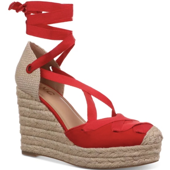 I.N.C. International Concepts Merryy Espadrille wedges red micro - 6.5 - Picture 1 of 12